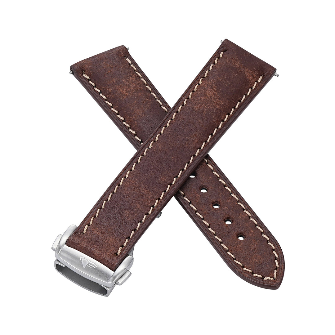 Leather Deploy - Bronzite - BluShark Straps