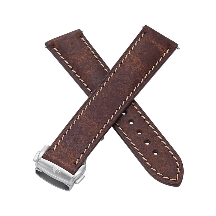 Leather Deploy - Bronzite - BluShark Straps