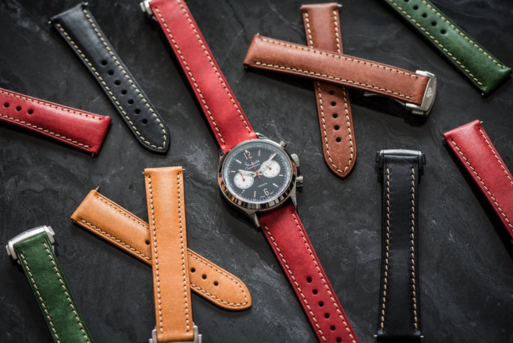 Leather Deploy - Garnet - BluShark Straps