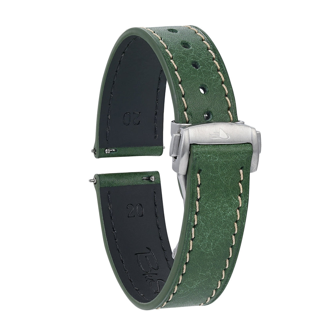 Leather Deploy - Jade - BluShark Straps