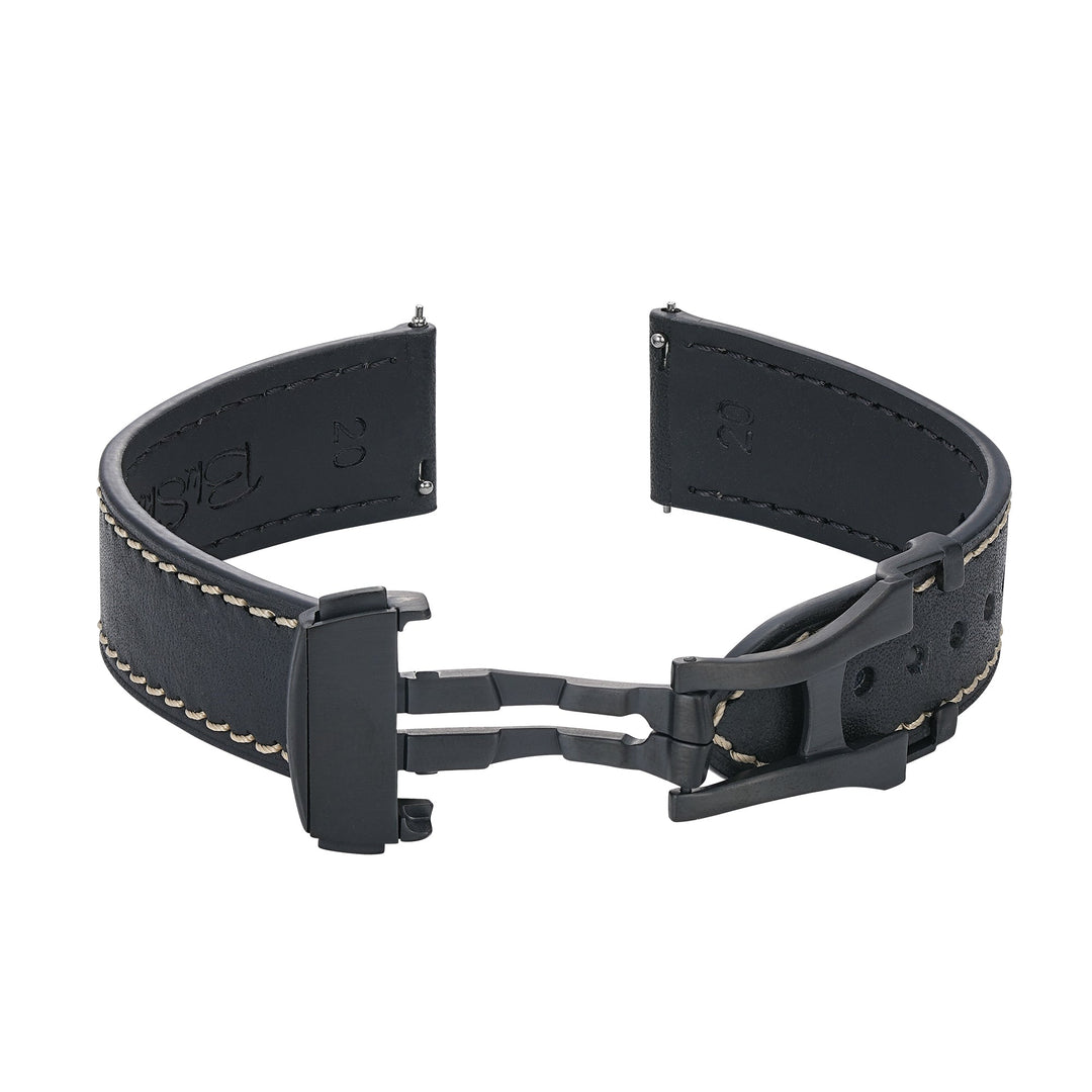 Leather Deploy - Onyx - BluShark Straps