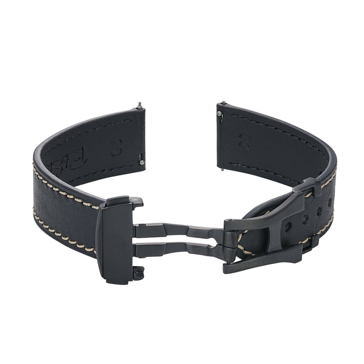 Leather Deploy - Onyx - BluShark Straps