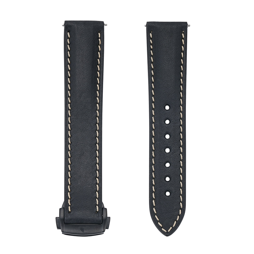 Leather Deploy - Onyx - BluShark Straps
