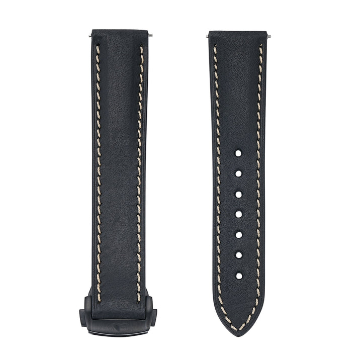 Leather Deploy - Onyx - BluShark Straps