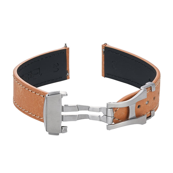 Leather Deploy - Sandstone - BluShark Straps