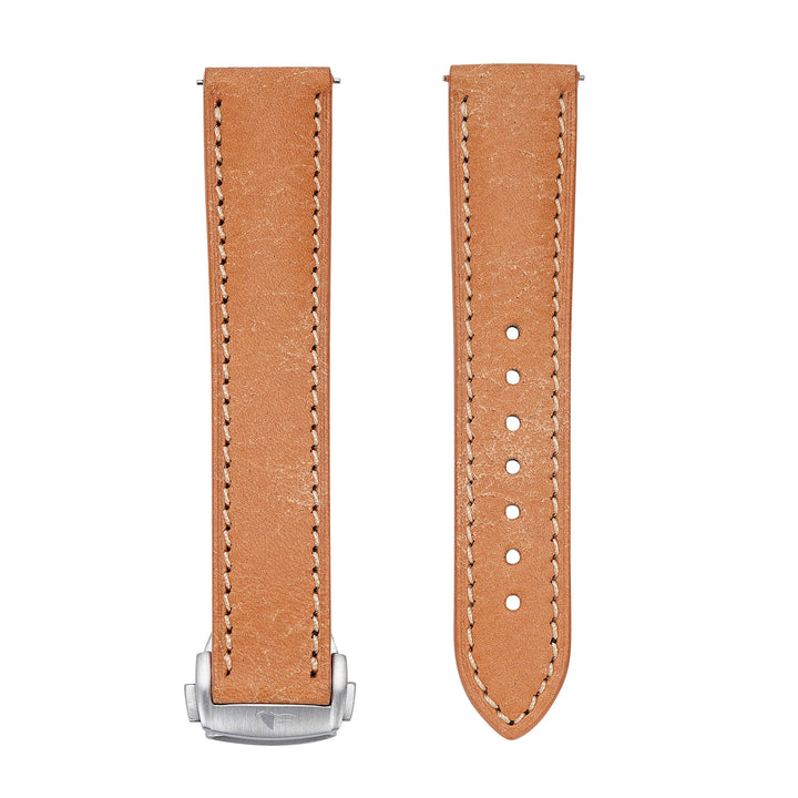 Leather Deploy - Sandstone - BluShark Straps