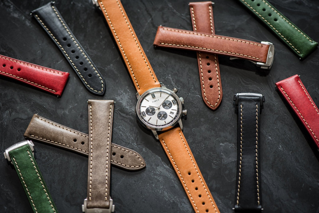 Leather Deploy - Sandstone - BluShark Straps