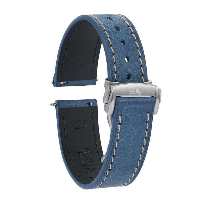 Leather Deploy - Sapphire - BluShark Straps