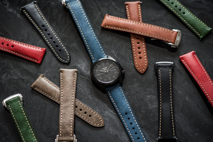 Leather Deploy - Sapphire - BluShark Straps