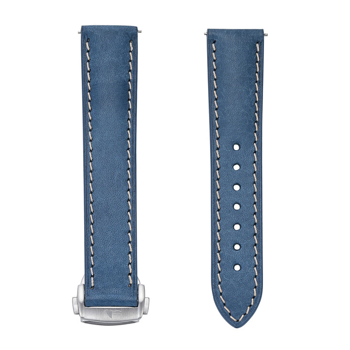 Leather Deploy - Sapphire - BluShark Straps