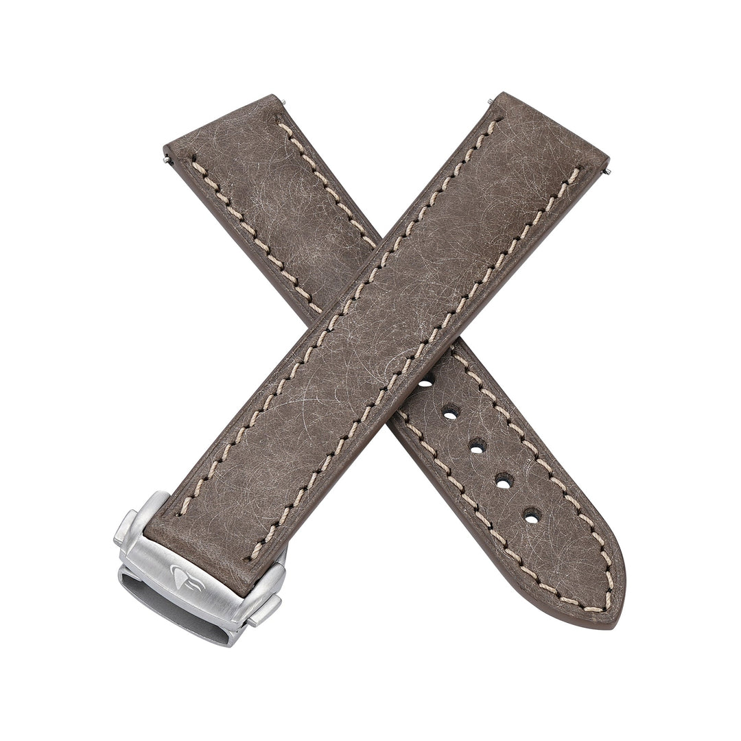 Leather Deploy - Slate - BluShark Straps