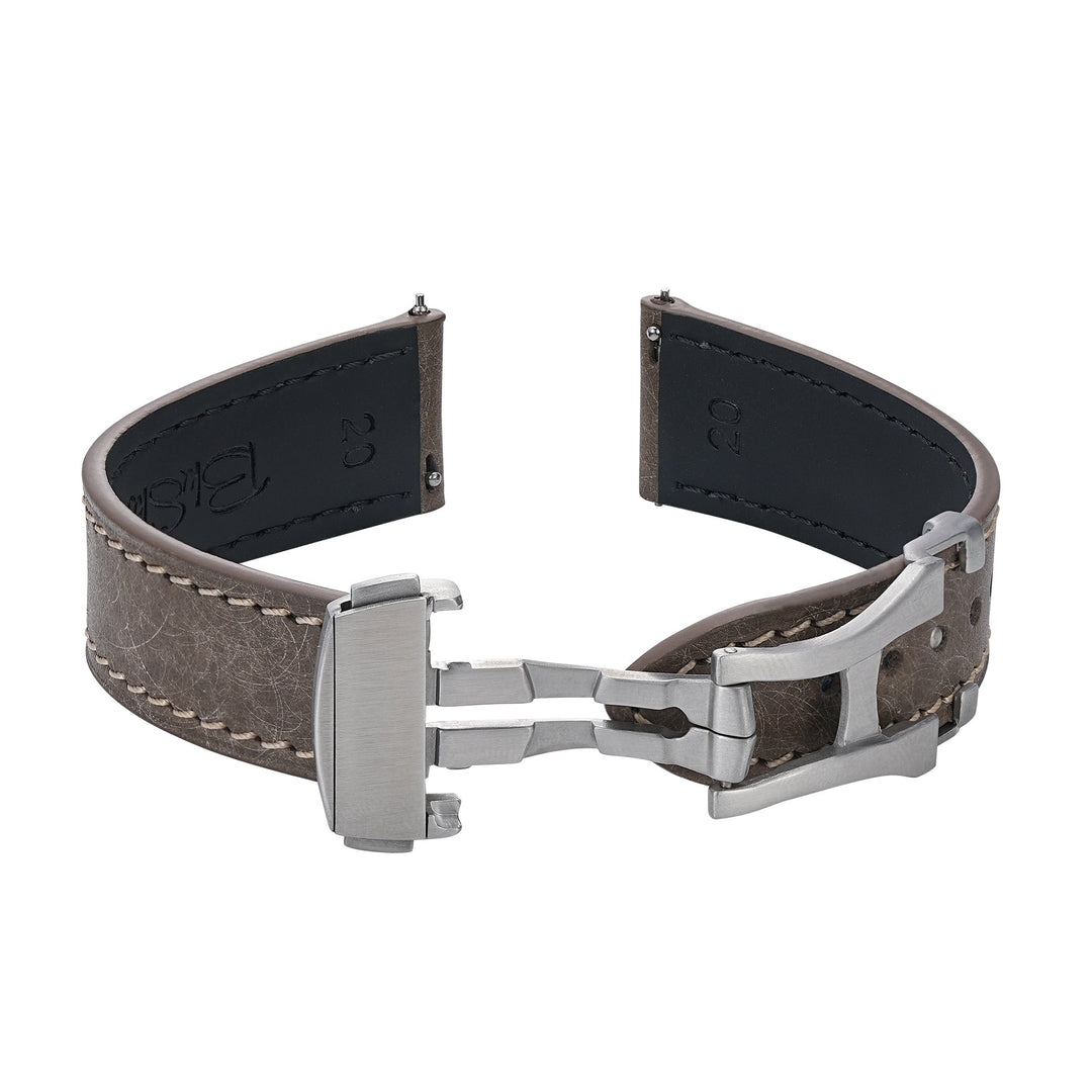 Leather Deploy - Slate - BluShark Straps