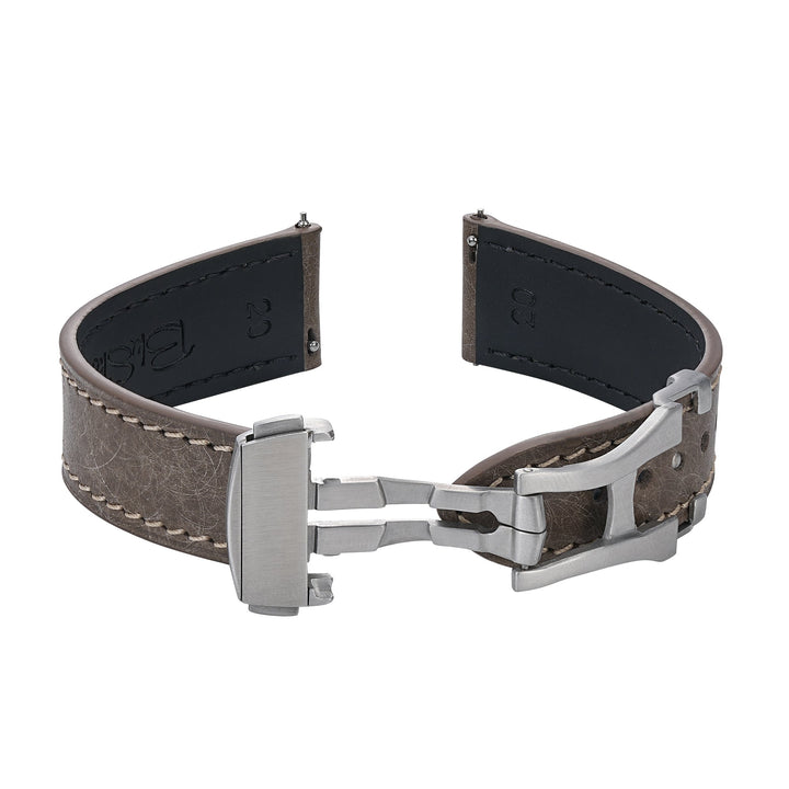 Leather Deploy - Slate - BluShark Straps