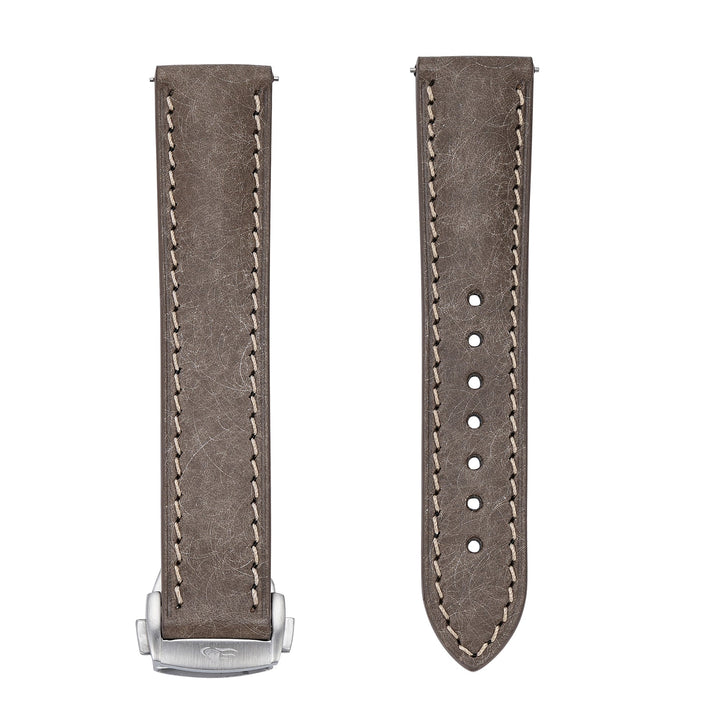 Leather Deploy - Slate - BluShark Straps
