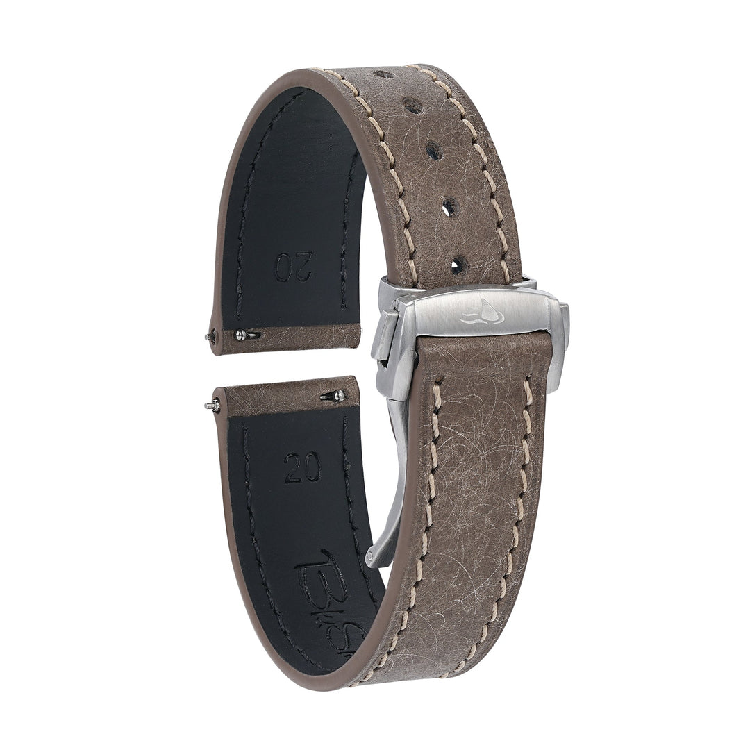 Leather Deploy - Slate - BluShark Straps