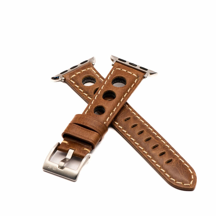 Leather Rally Band - For Apple Watch - Brown - BluShark Straps