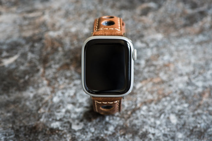 Leather Rally Band - For Apple Watch - Brown - BluShark Straps