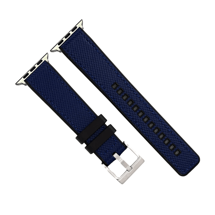 Leather & Rubber Band – For Apple Watch - Blue - BluShark Straps