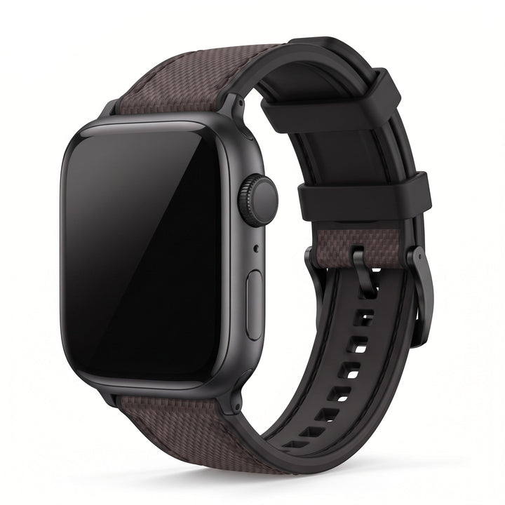 Leather & Rubber Band – For Apple Watch - Brown - BluShark Straps