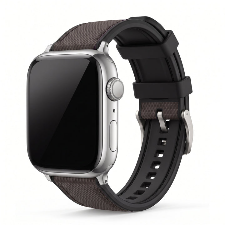 Leather & Rubber Band – For Apple Watch - Brown - BluShark Straps