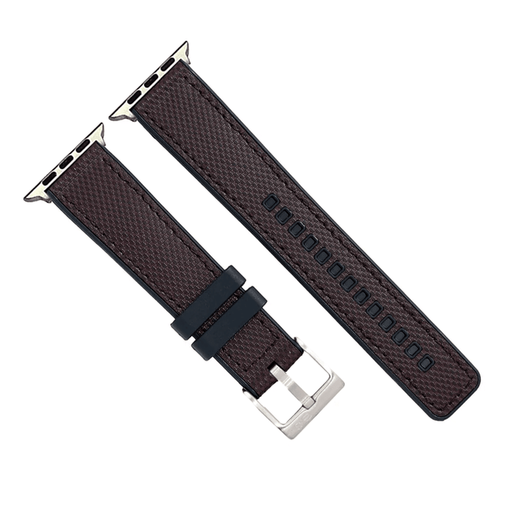 Leather & Rubber Band – For Apple Watch - Brown - BluShark Straps