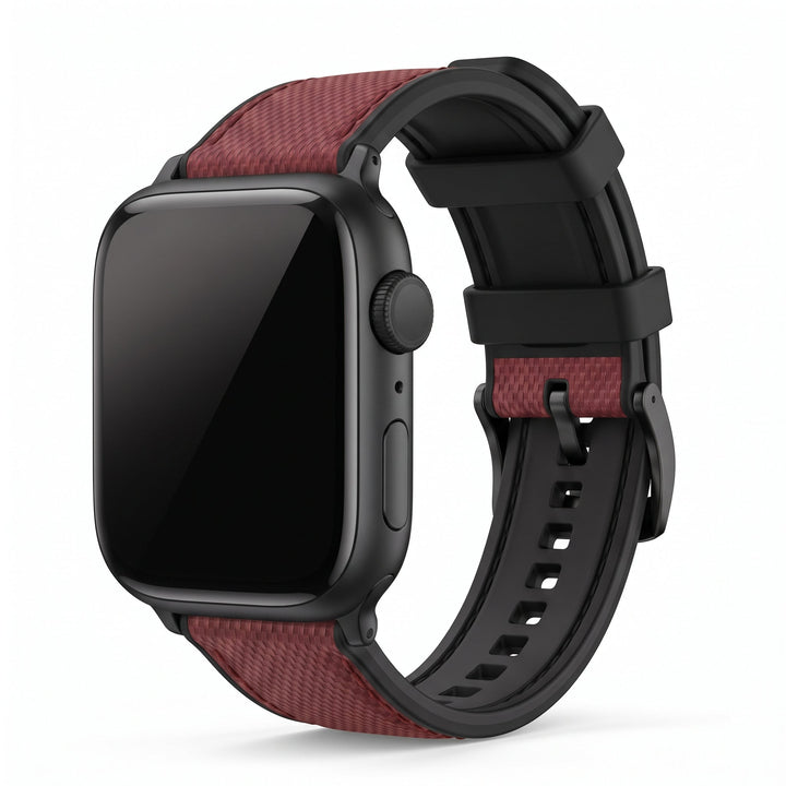 Leather & Rubber Band – For Apple Watch - Red - BluShark Straps