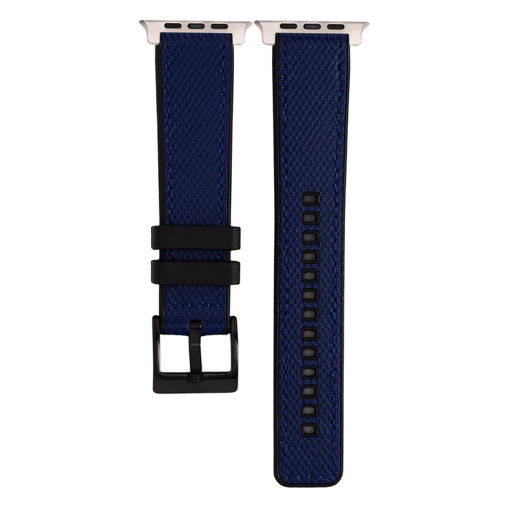 Leather & Rubber Band – For Apple Watch ULTRA - Blue - BluShark Straps