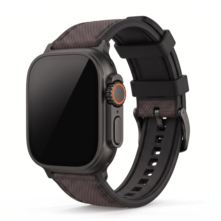 Leather & Rubber Band – For Apple Watch ULTRA - Brown - BluShark Straps