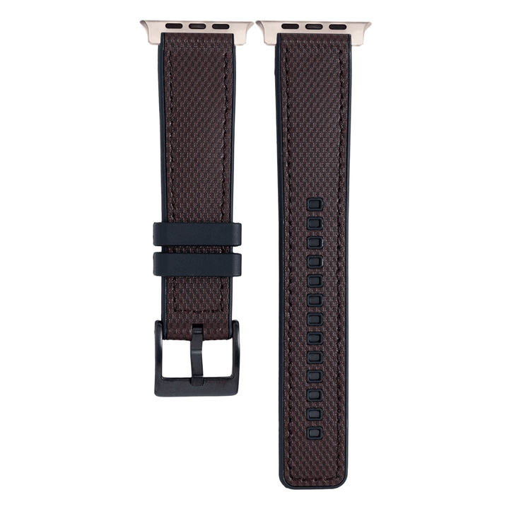 Leather & Rubber Band – For Apple Watch ULTRA - Brown - BluShark Straps
