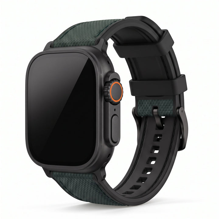 Leather & Rubber Band – For Apple Watch ULTRA - Green - BluShark Straps