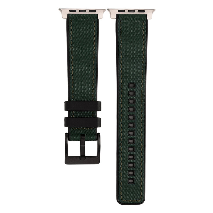 Leather & Rubber Band – For Apple Watch ULTRA - Green - BluShark Straps