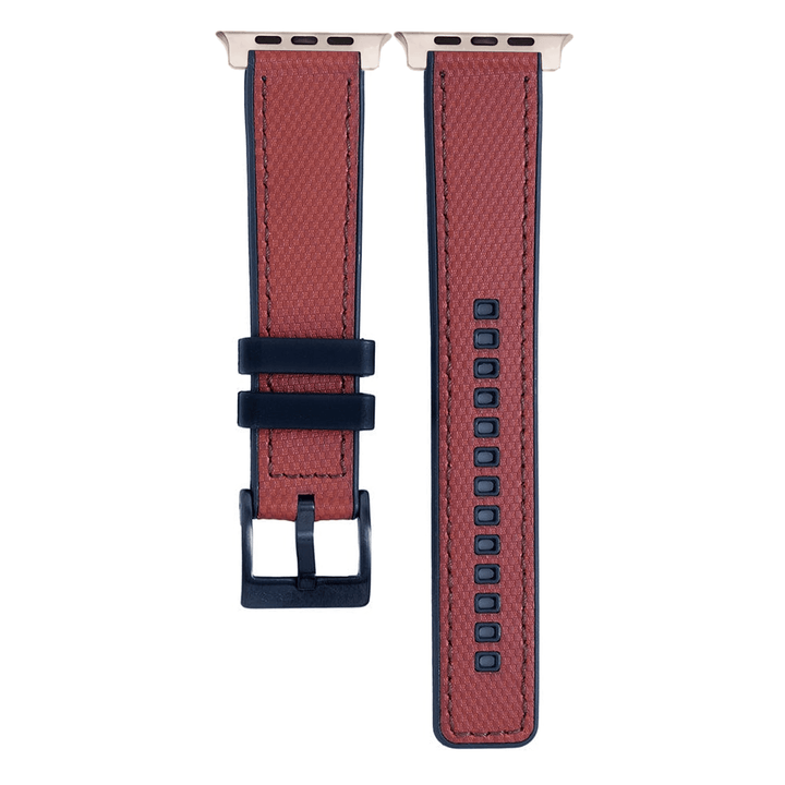 Leather & Rubber Band – For Apple Watch ULTRA - Red - BluShark Straps