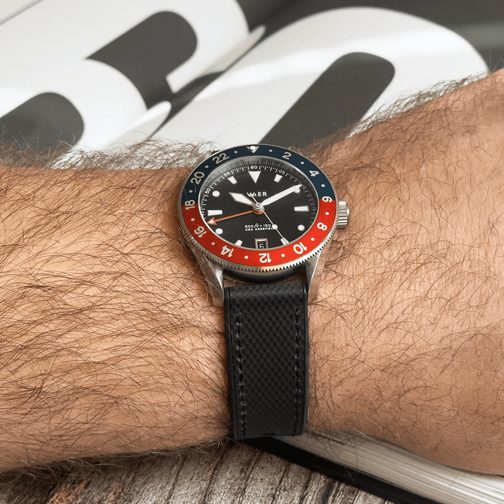 Leather & Rubber - Black - BluShark Straps