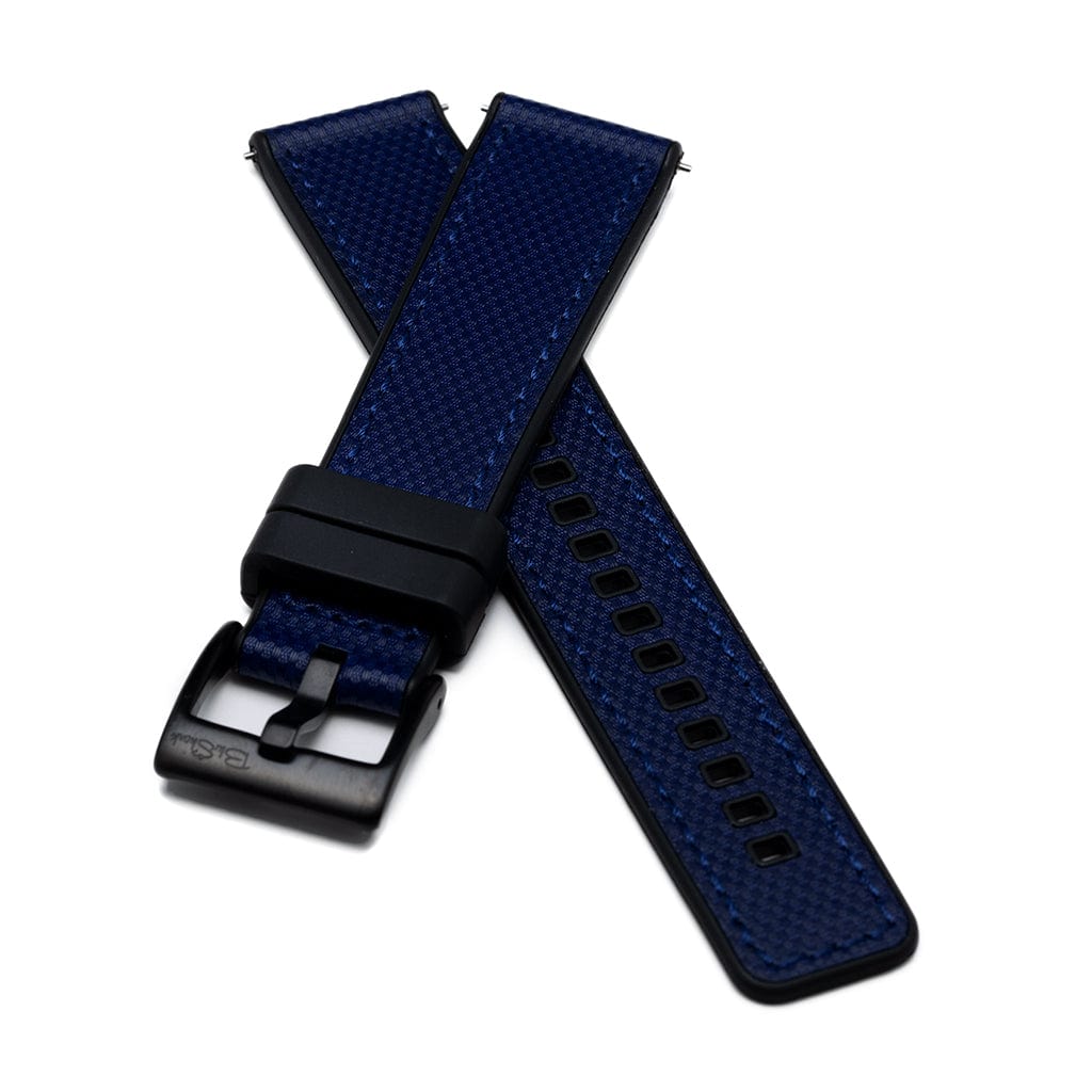 Leather & Rubber - Blue - BluShark Straps