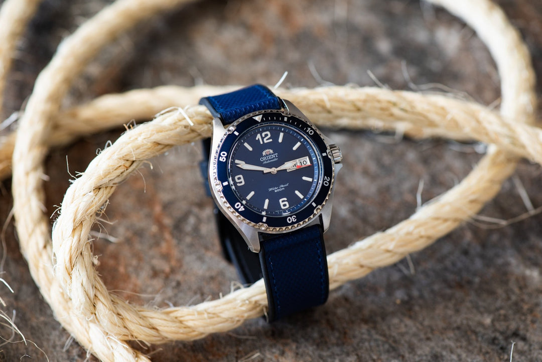 Leather & Rubber - Blue - BluShark Straps
