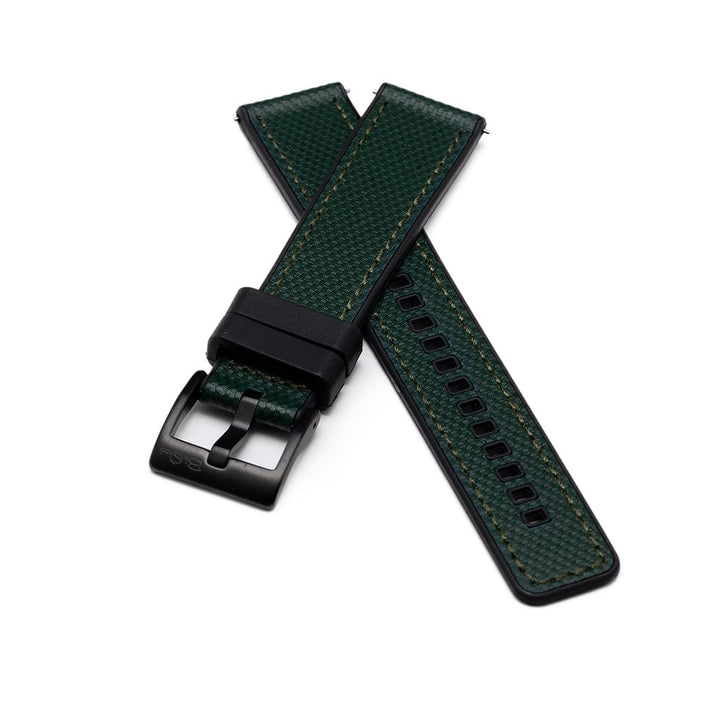 Leather & Rubber - Green - BluShark Straps