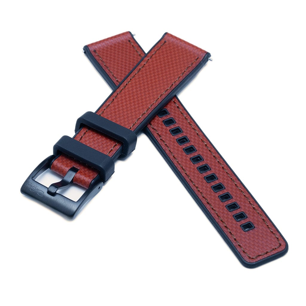 Leather & Rubber - Red - BluShark Straps
