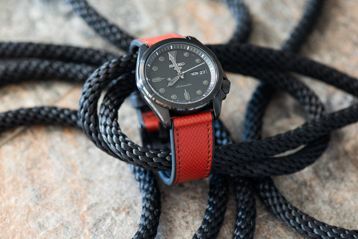 Leather & Rubber - Red - BluShark Straps