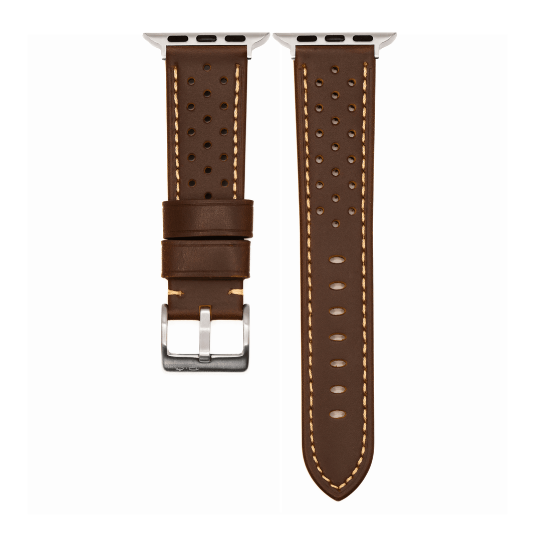 Leather Sport Grip Band - For Apple Watch - Code Brown - BluShark Straps
