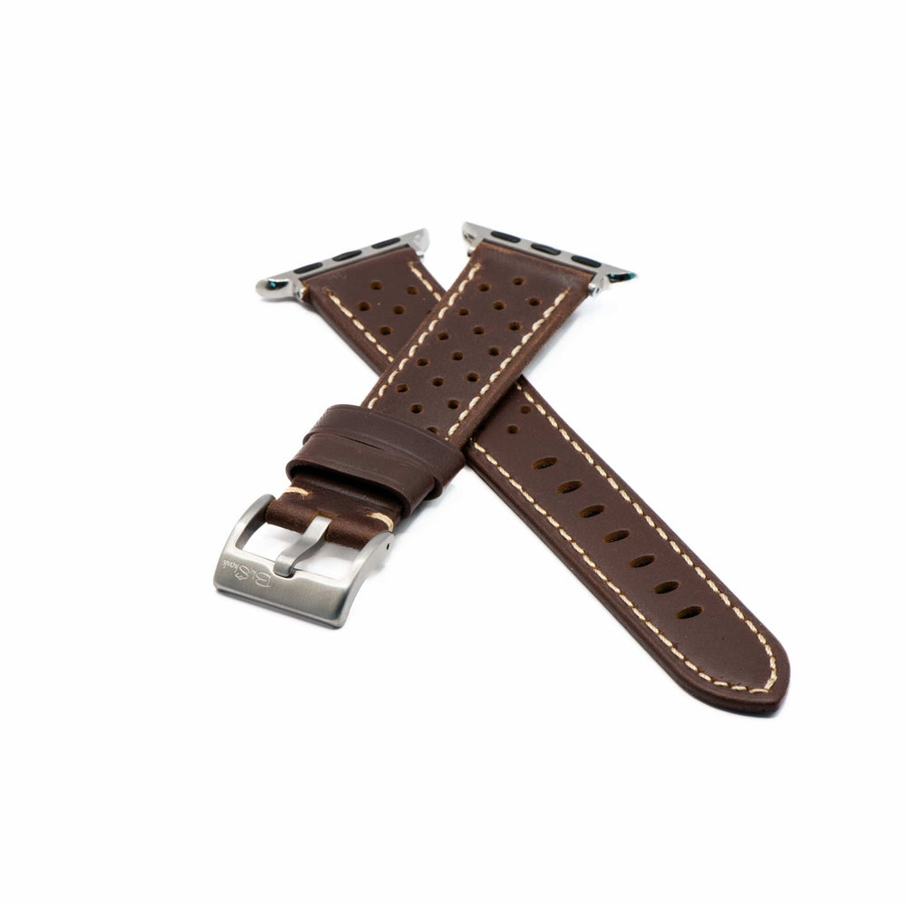 Leather Sport Grip Band - For Apple Watch - Code Brown - BluShark Straps