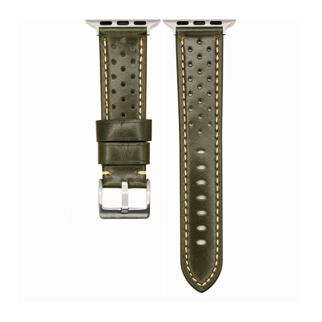 Leather Sport Grip Band - For Apple Watch - Go Green - BluShark Straps