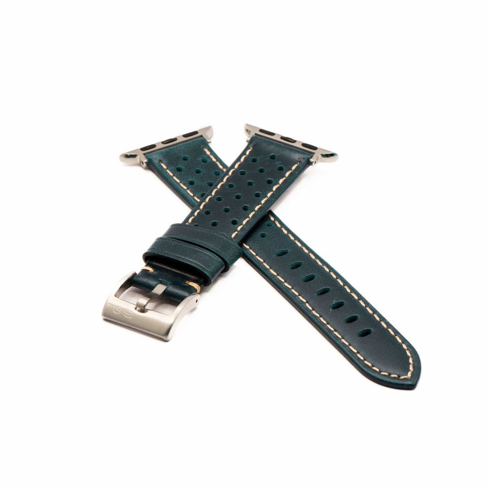 Leather Sport Grip Band - For Apple Watch - Passing Blue - BluShark Straps
