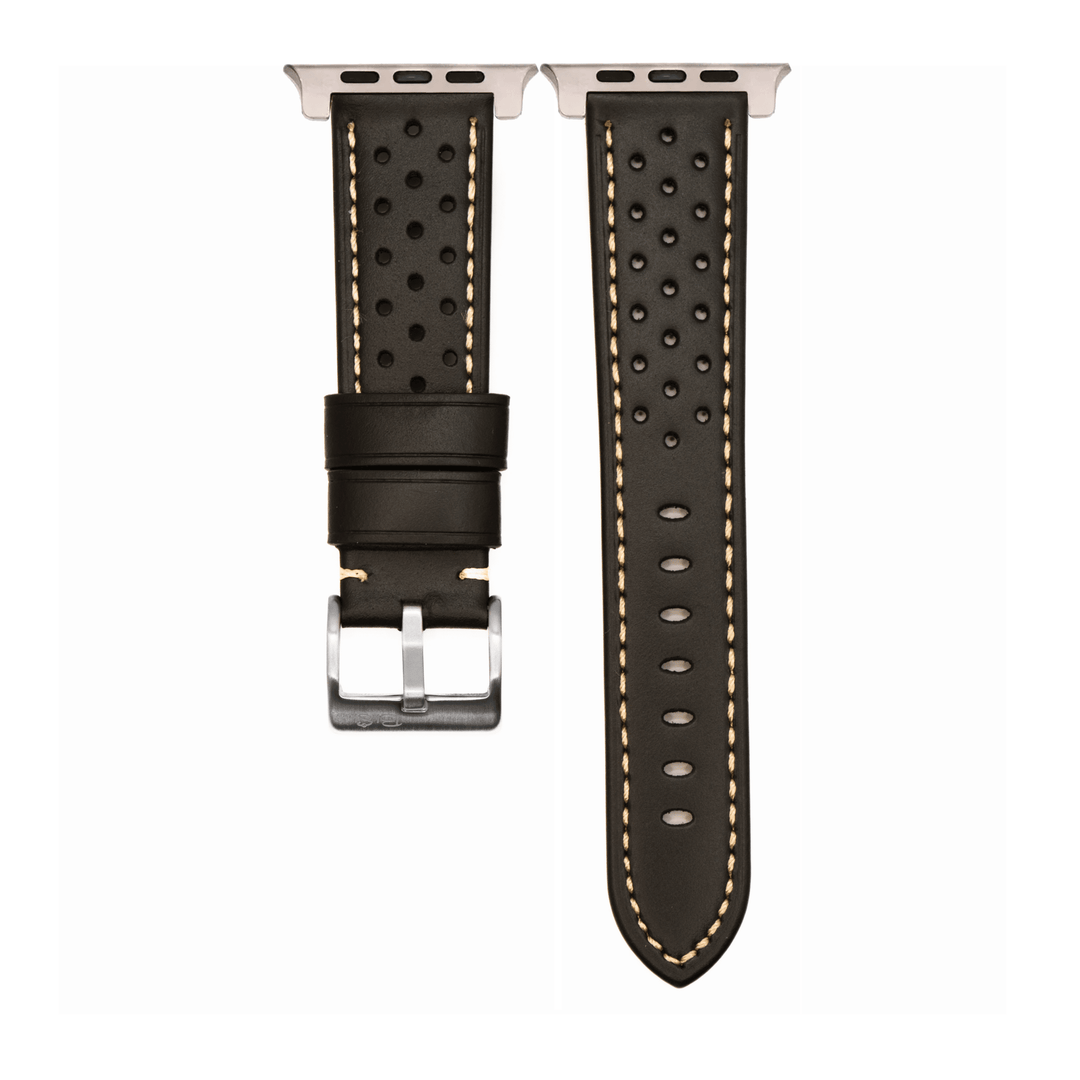 Leather Sport Grip Band - For Apple Watch ULTRA - DQ Black - BluShark Straps