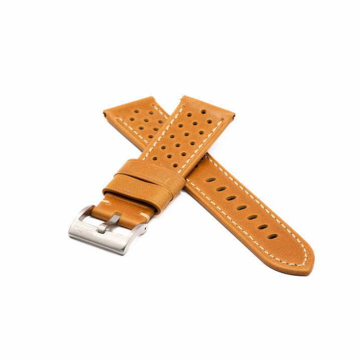 Leather Sport Grip - Caution Tan - BluShark Straps