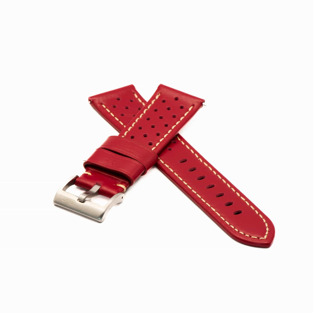 Leather Sport Grip - Stop Red - BluShark Straps