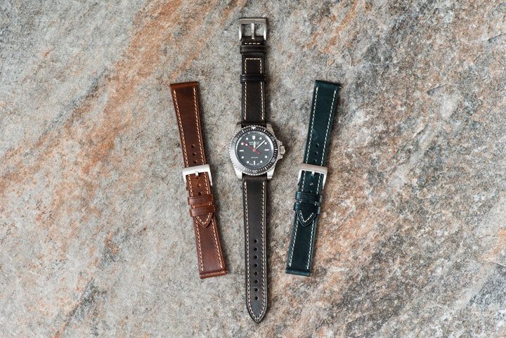 Leather - Tapered Black Walnut - BluShark Straps