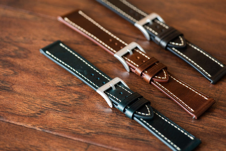 Leather - Tapered Space Green - BluShark Straps