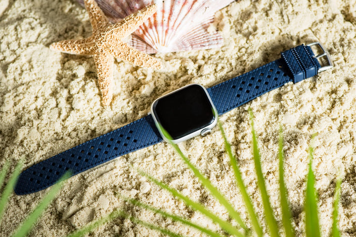 Neo Tropical Rubber Band - For Apple Watch - Blue - BluShark Straps