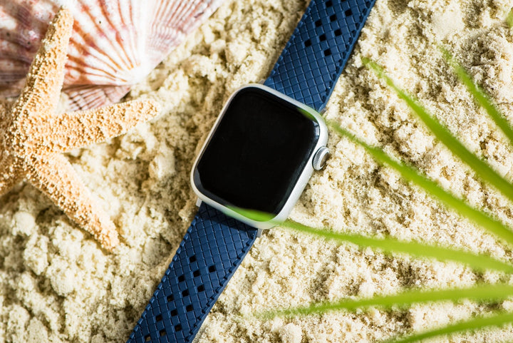 Neo Tropical Rubber Band - For Apple Watch - Blue - BluShark Straps
