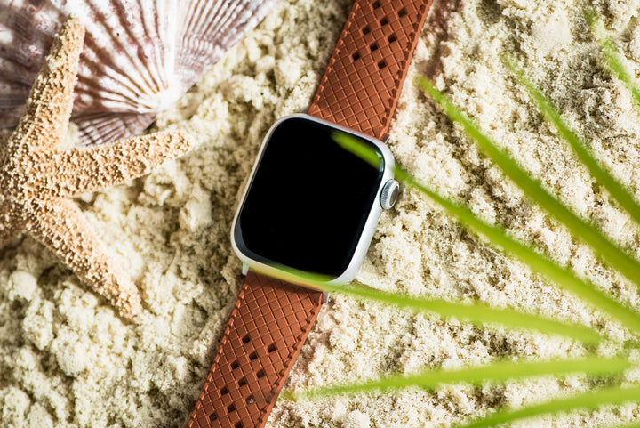 Neo Tropical Rubber Band - For Apple Watch - Brown - BluShark Straps